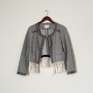Miss Me Tribal Print Fringe Jacket